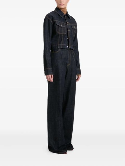 Victoria Beckham cinched high-waisted jeans - Blue