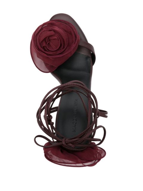 Magda Butrym 90mm floral-appliqué sandals - Red