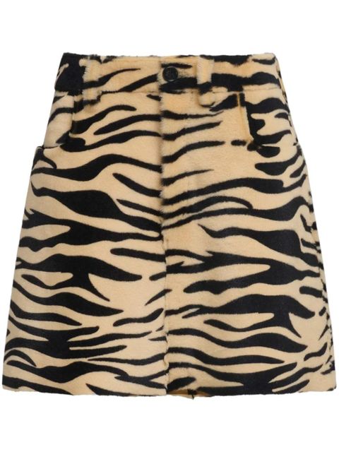 Marni zebra-print mini skirt - Neutrals - zdjęcie produktu nr 1