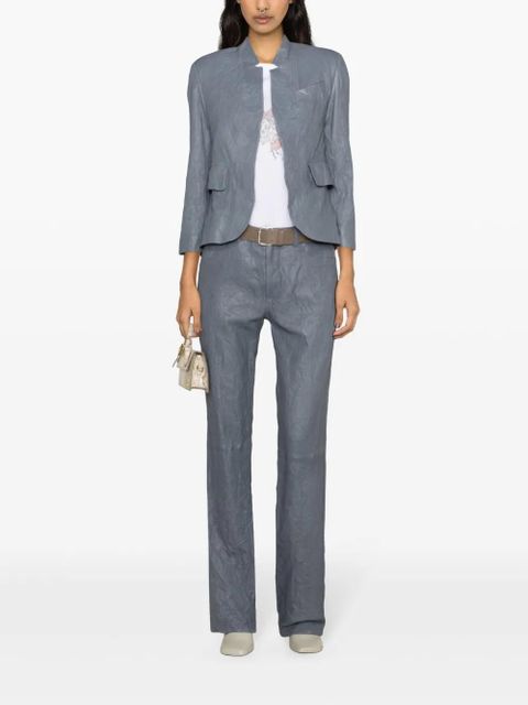 Zadig&Voltaire straight-leg crinkled-leather trousers - Blue - zdjęcie produktu nr 2