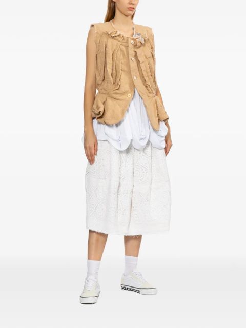 Comme Des Garçons floral-embroidered midi skirt - White - zdjęcie produktu nr 2