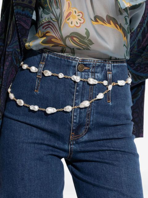 Cult Gaia Vana faux-pearl belt - White
