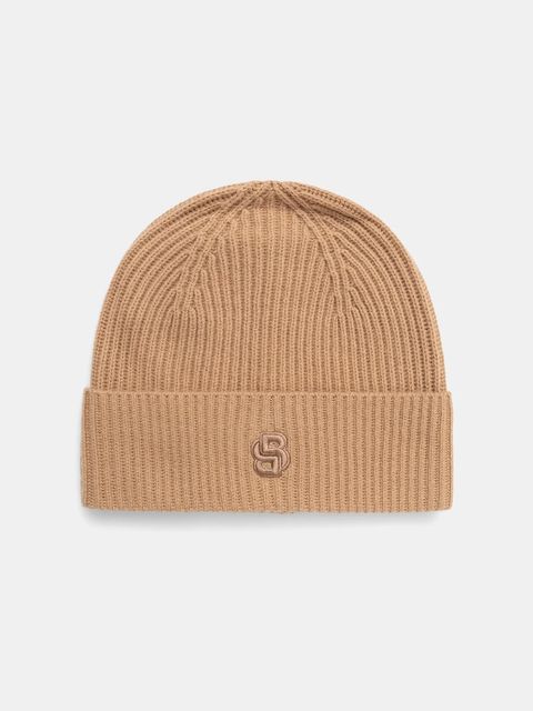 BOSS czapka wełniana kolor beżowy 50557673 - zdjęcie produktu nr 1