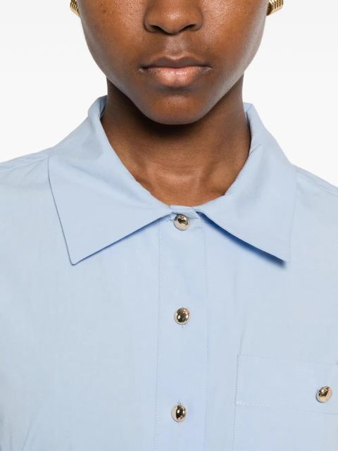 Maje pleated short-sleeve dress - Blue