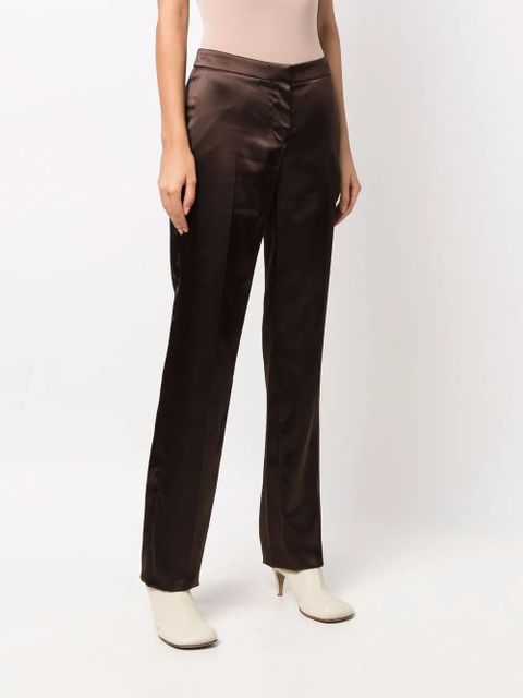 Alexander McQueen glossy finish straight-legged trousers - Brown - zdjęcie produktu nr 2