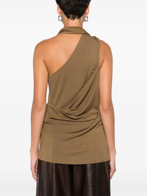 ENTIRE STUDIOS Dalters draped one-shoulder top - Brown - zdjęcie produktu nr 2