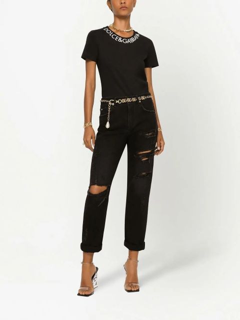 Dolce & Gabbana embroidered jersey T-shirt - Black