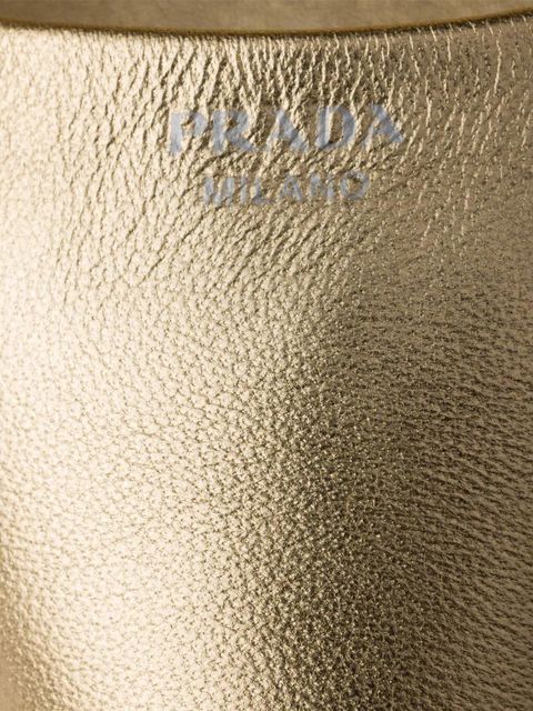 Prada 55mm ruched leather heeled pumps - Yellow