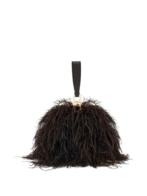 Ferragamo mini feather tote bag - Brown - zdjęcie produktu nr 2