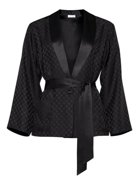 ERES Velours geometric-pattern lounge cardigan - Black - zdjęcie produktu nr 1