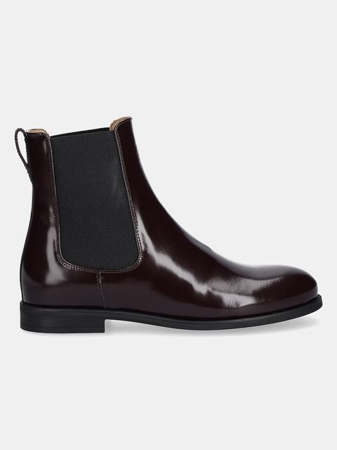 BOSS sztyblety skórzane Lycia damskie kolor bordowy na płaskim obcasie 50552791 - zdjęcie produktu nr 2