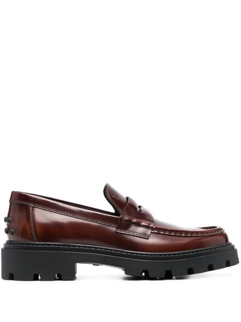Tod's spike-stud embellished loafers - Brown - zdjęcie produktu nr 1