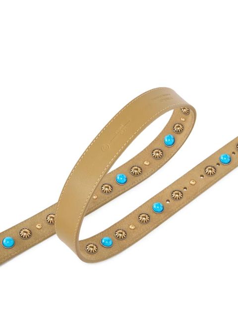 PINKO stud-embellished Love Birds-buckle belt - Neutrals