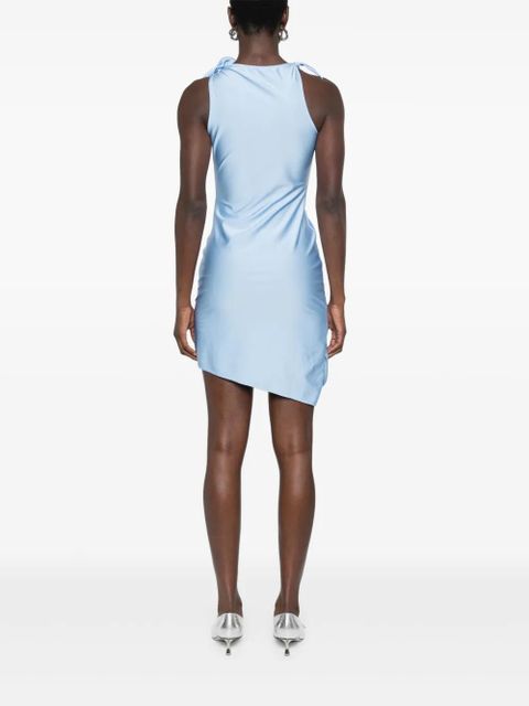 Coperni asymmetric flower mini dress - Blue