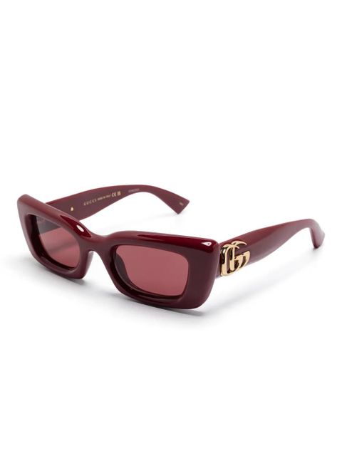 Gucci Eyewear rectangular-frame sunglasses - Red - zdjęcie produktu nr 2