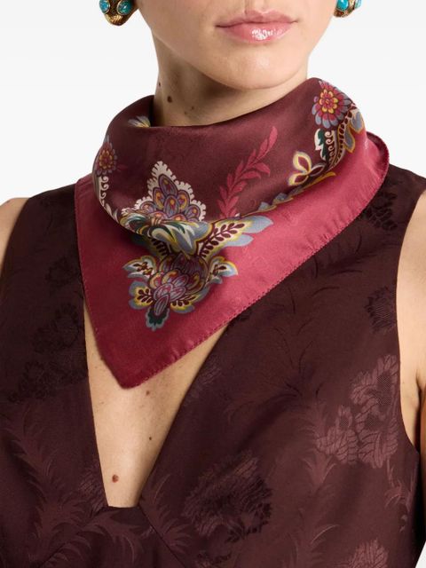 ETRO flower-print silk scarf - Red - zdjęcie produktu nr 2