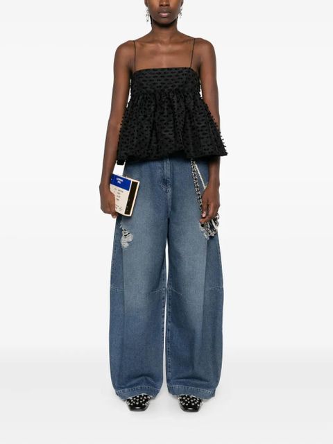 Simone Rocha distressed frayed jeans - Blue