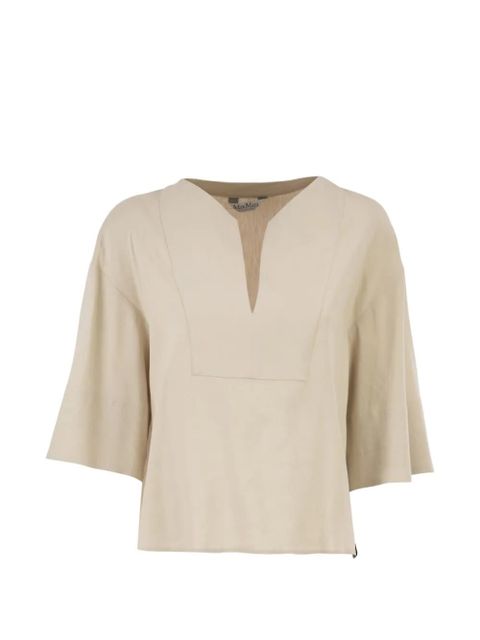 Max Mara notch neck top - Neutrals - zdjęcie produktu nr 1