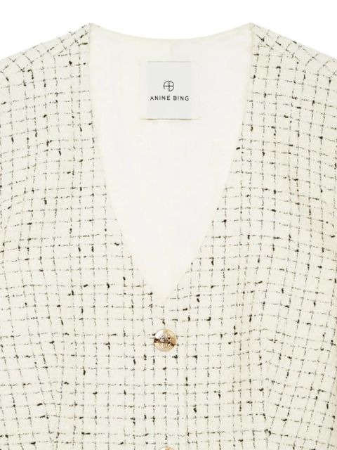 ANINE BING Anitta tweed cropped jacket - White