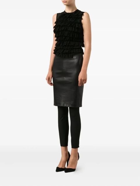 Comme Des Garçons semi-sheer ruffled tank top - Black - zdjęcie produktu nr 2