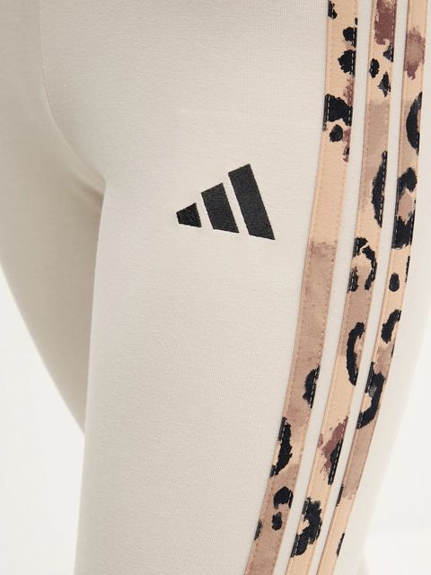 adidas legginsy Animal damskie kolor beżowy z aplikacją JM1867