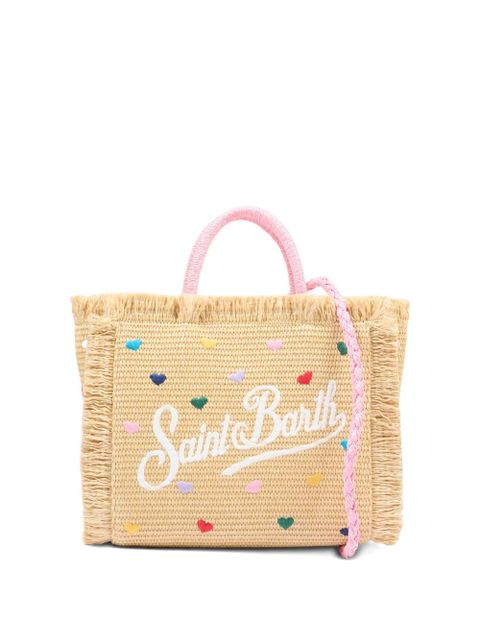 MC2 Saint Barth Vanity heart embroidered fringed tote bag - Neutrals - zdjęcie produktu nr 1