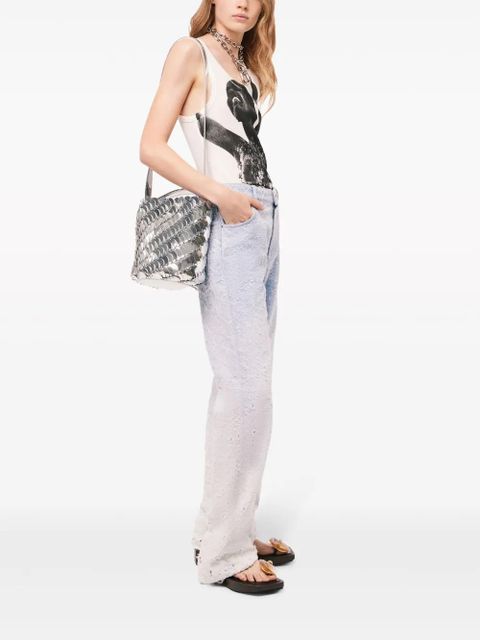 Rabanne distressed ombré straight-leg jeans - Blue