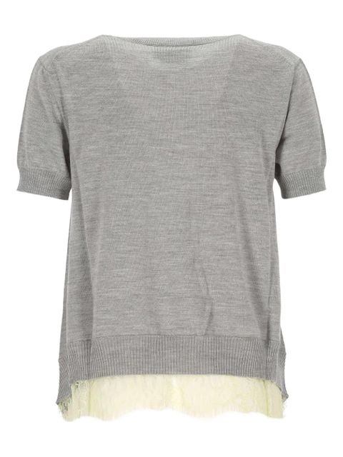 Alexander McQueen ribbed-trim top - Grey