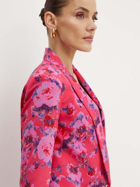 Morgan marynarka VOLIN.F kolor różowy jednorzędowa wzorzysta