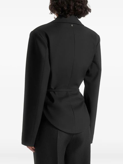 Manière De Voir Yuna plunge-tailored belt blazer - Black