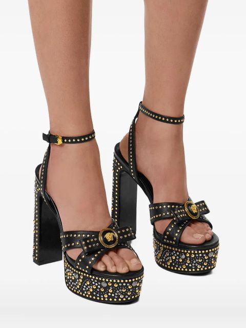 Versace 140mm La Medusa platform studded sandals - Black