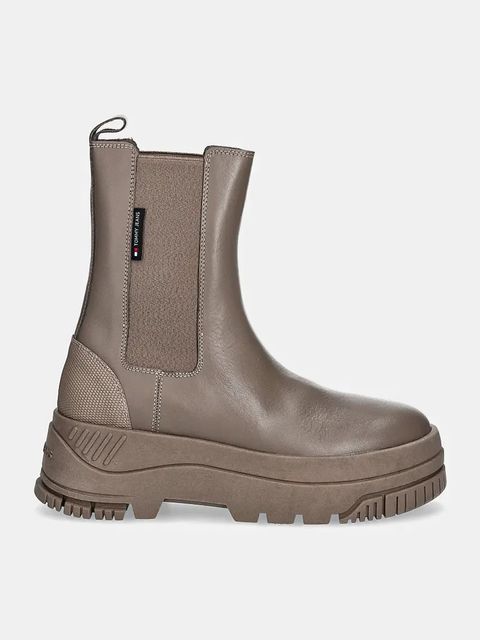 Tommy Jeans sztyblety skórzane TJW CHELSEA FLATFORM BOOT - zdjęcie produktu nr 2