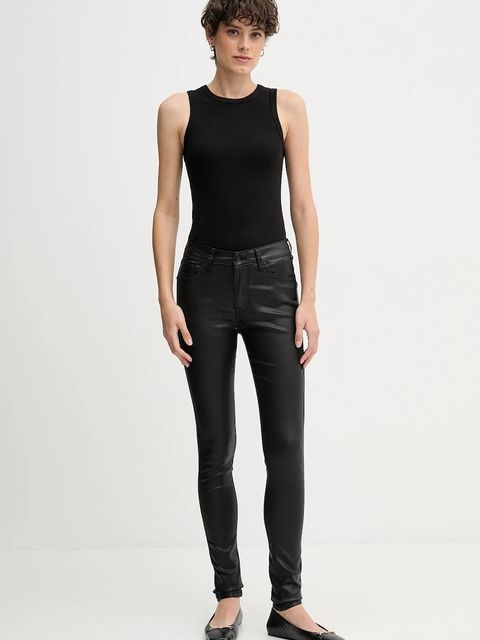 Pepe Jeans spodnie damskie kolor czarny dopasowane high waist PL20472889OA - zdjęcie produktu nr 2