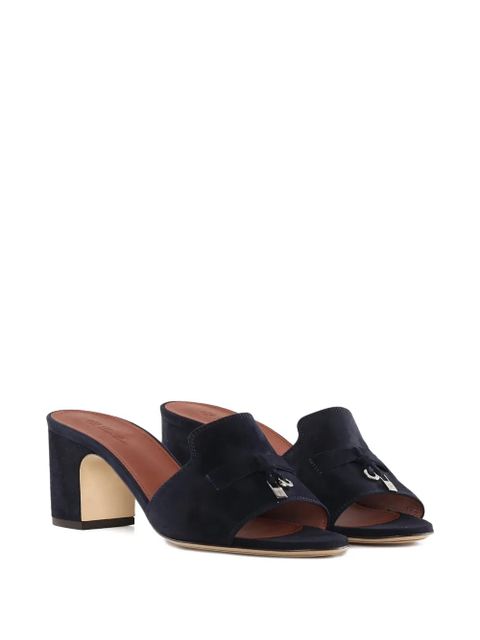 Loro Piana Summer charms suede sandals - Blue - zdjęcie produktu nr 2