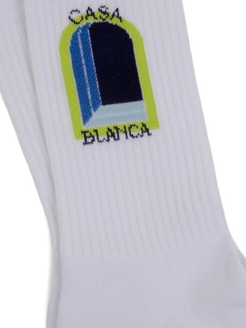 Casablanca embroidered-logo socks - White - zdjęcie produktu nr 2