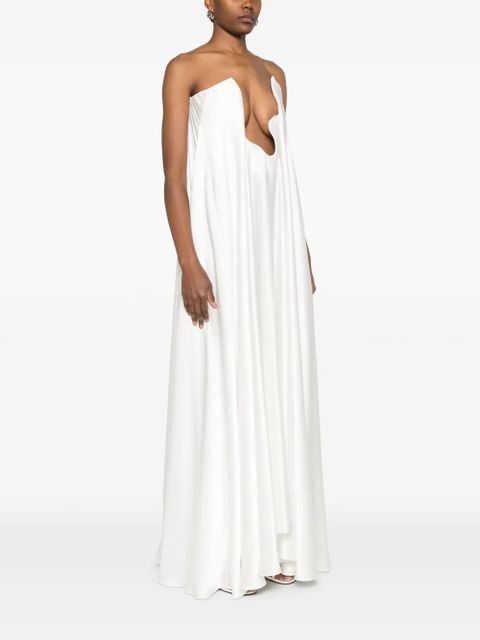 Christopher Esber silk strapless gown - White