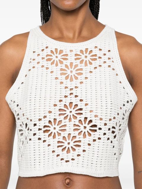 TWINSET crochet-knit crop top - White