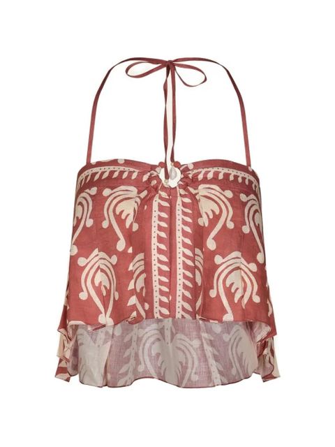 Johanna Ortiz Oceanic floral top - Red