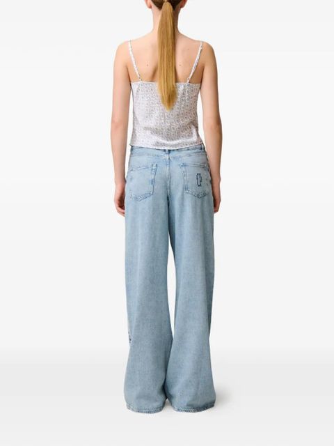 Claudie Pierlot embroidered wide-leg jeans - Blue