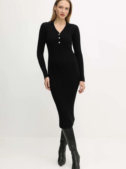 Morgan sukienka kolor czarny midi dopasowana RMEXAS - zdjęcie produktu nr 1