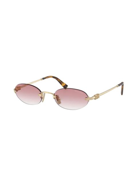 Miu Miu Eyewear oval-frame sunglasses - Gold - zdjęcie produktu nr 2