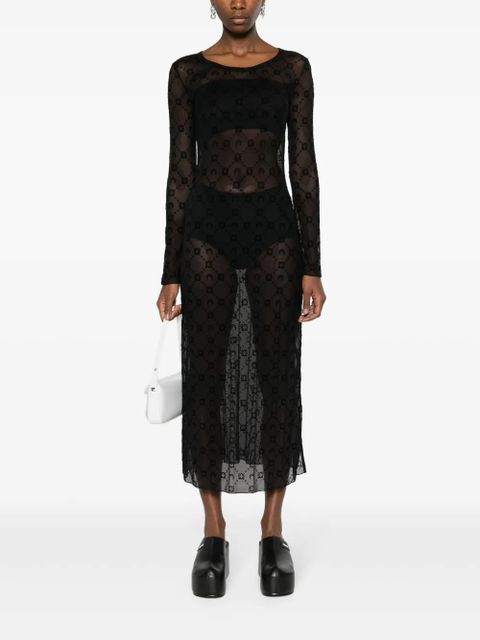 Marine Serre Moonogram mesh dress - Black