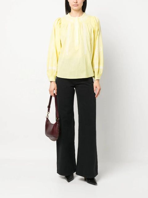 Zadig&Voltaire embroidered-detail peasant blouse - Yellow - zdjęcie produktu nr 2