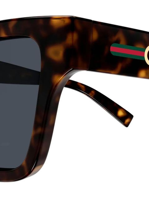Gucci Eyewear geometric logo sunglasses - Brown
