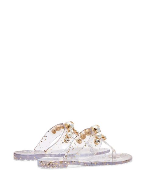 Casadei Jelly pearl-detail flip-flop - White