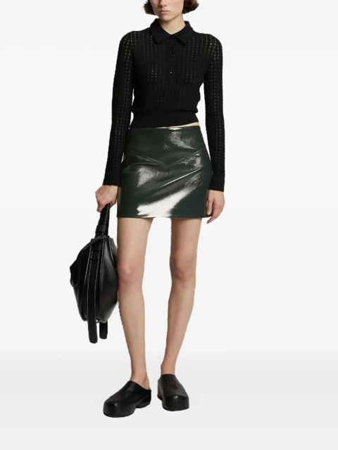 Proenza Schouler tonal-trim mini skirt - Green - zdjęcie produktu nr 2