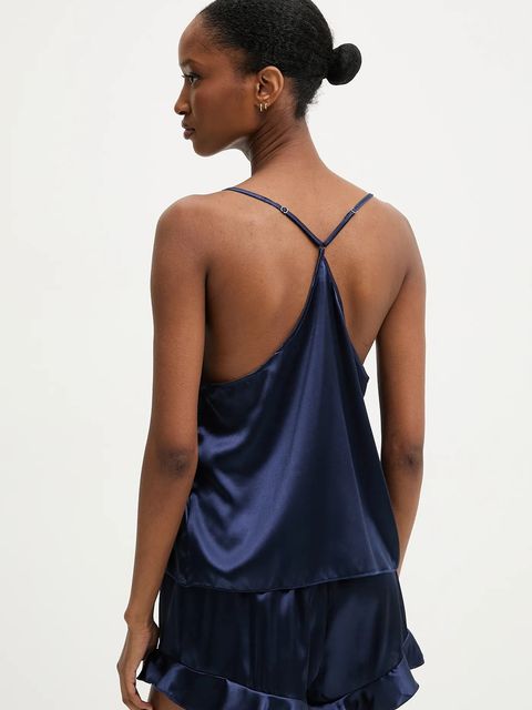 Answear.LAB piżama damska kolor granatowy satynowa