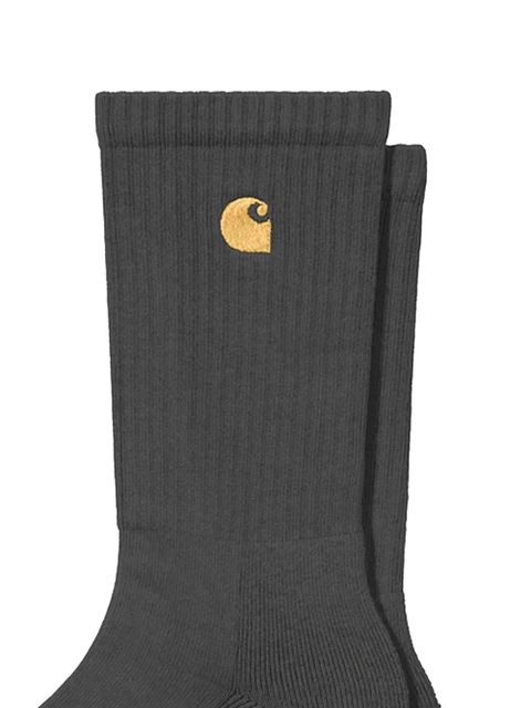 Carhartt WIP embroidered ribbed chase socks - Grey