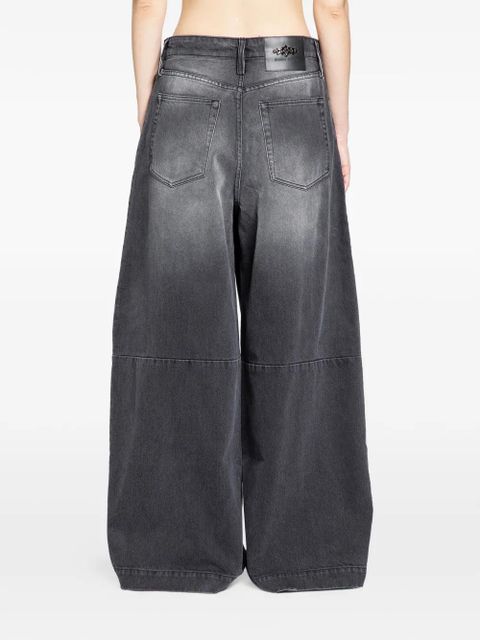 Simone Rocha distressed wide-leg jeans - Grey