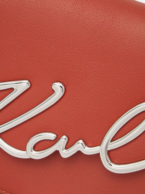 Karl Lagerfeld torebka skórzana K/SIGNATURE kolor pomarańczowy A1W30036